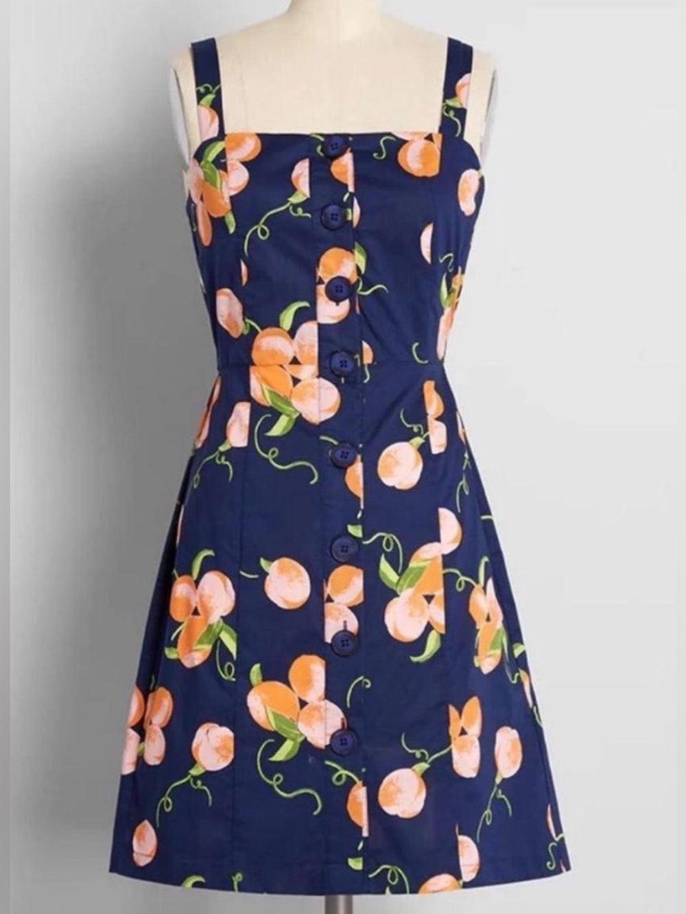 ModCloth Summertime Appreciation Button-Up Mini Dress Size 8 Retro Peach